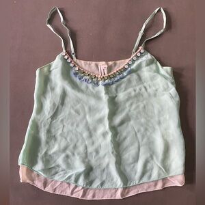 Bl^nk London Bejeweled Tank Sz XS